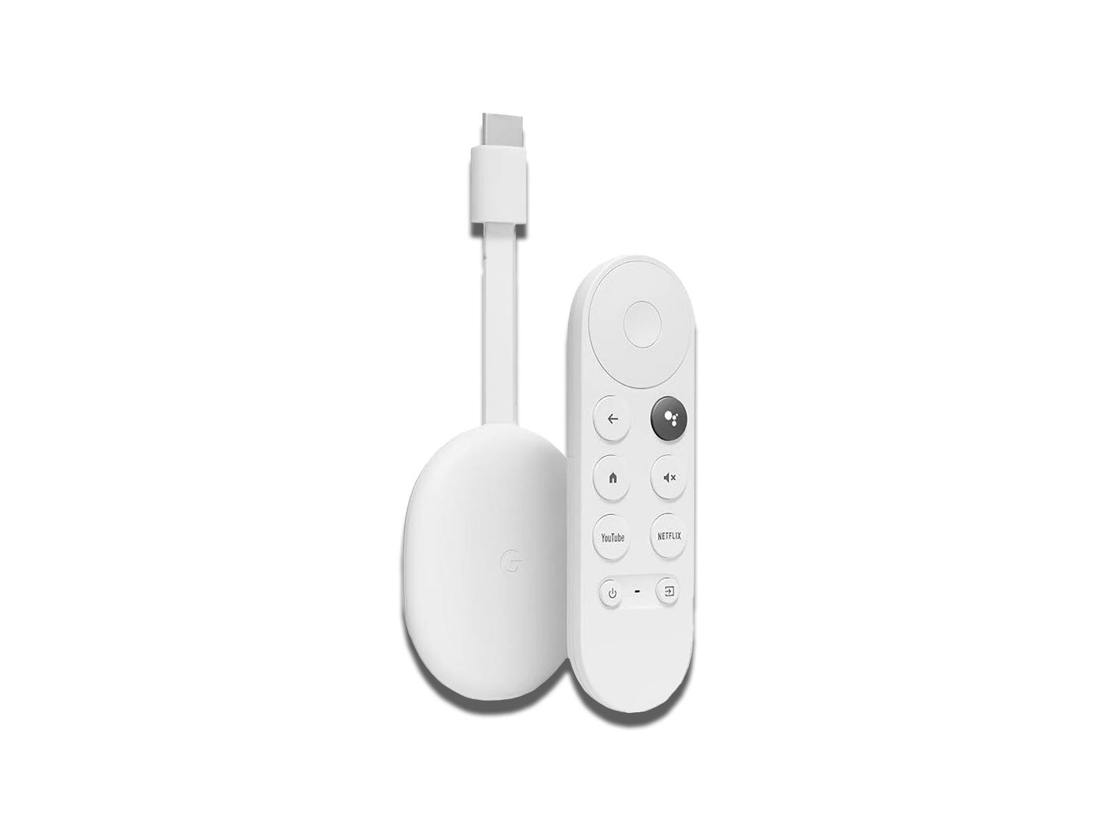Left Side View of The Chromecast And Remote Control on The White Background