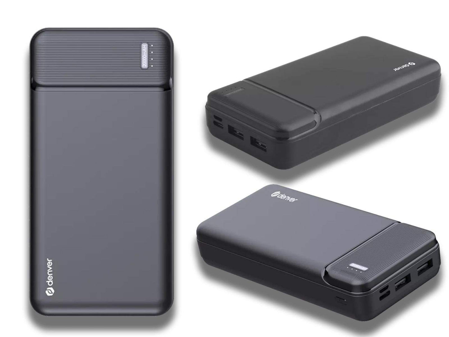 Denver - Denver® High Capacity Portable Charger 10,000mAh - 30,000mAh
