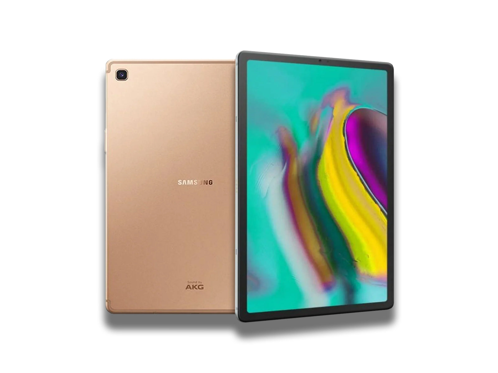Samsung Galaxy Tab S5E LTE In Gold Front And Back View