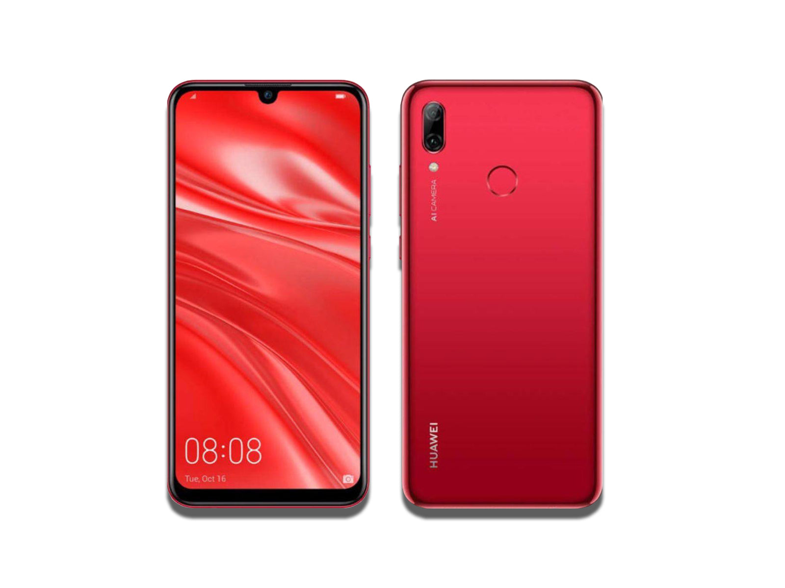 Image Showing Red Colour Variant of The Huawei Nova 3 on The White Background
