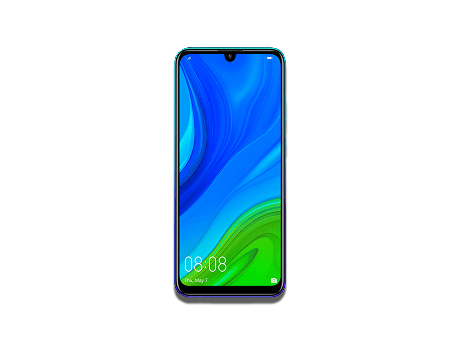 Front View Image of The Blue Huawei Nova Lite 3 Phone on The White Background