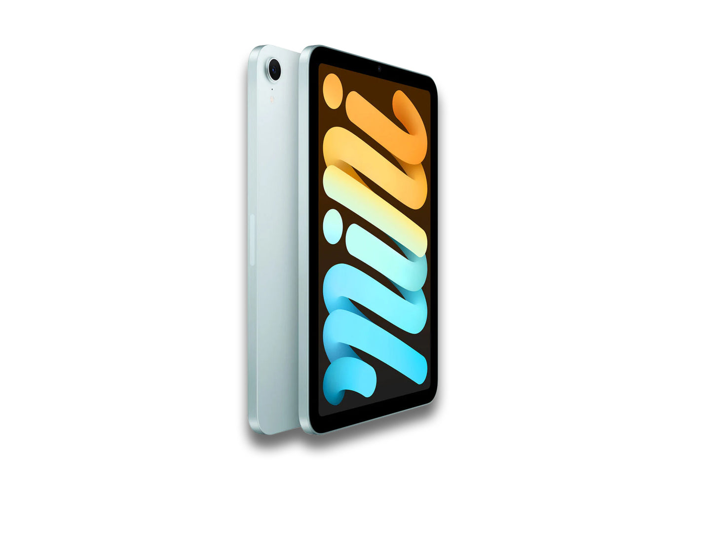Left side view of a blue iPad mini 7th gen