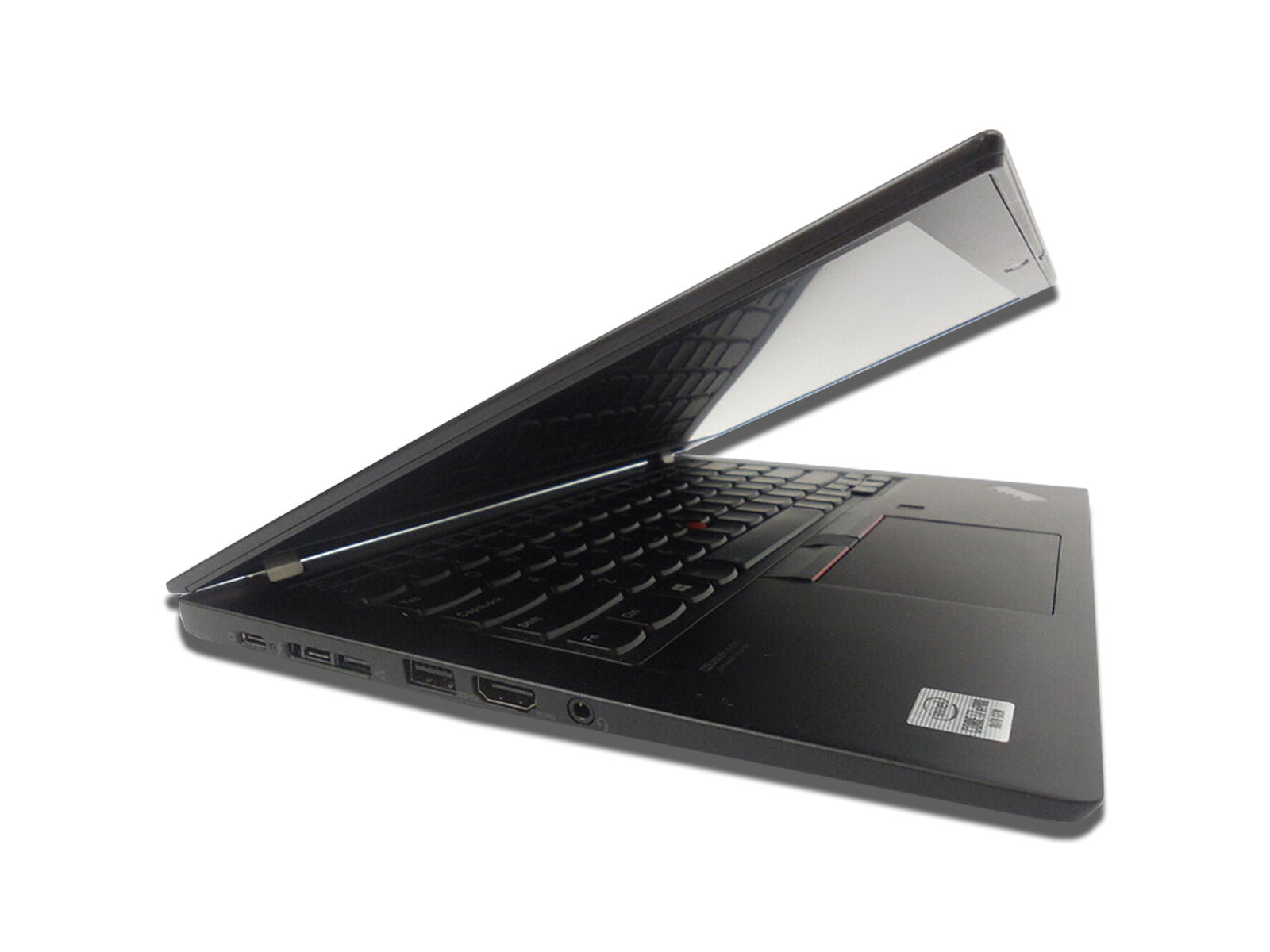 Left Front Partially open Image of The Lenovo L390 Laptop on The White Background