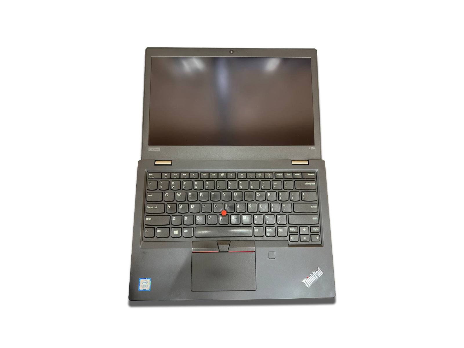 Birdseye View of The Lenovo L390 Laptop on The White Background