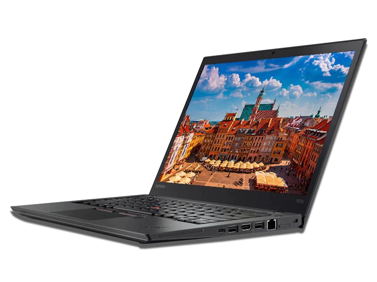 Right Side View Image of The Lenovo T470s Laptop on The White Background