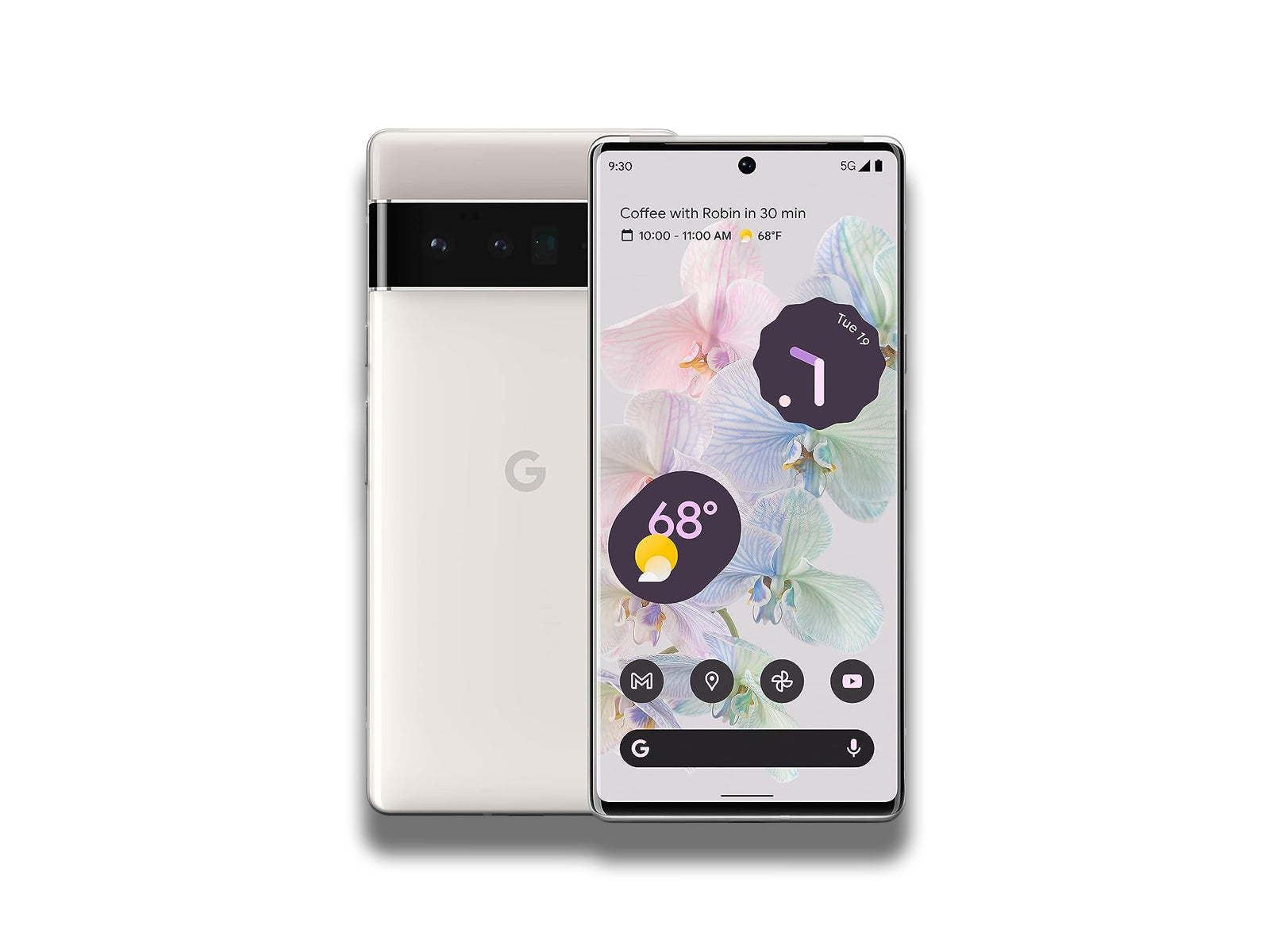 Google Pixel 6 Pro In Cloudy White Back And Front