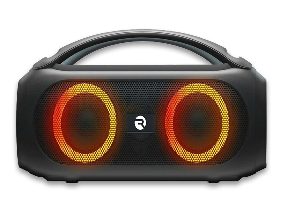 Image shows a front view of the Raycon Boombox Bluetooth Speaker