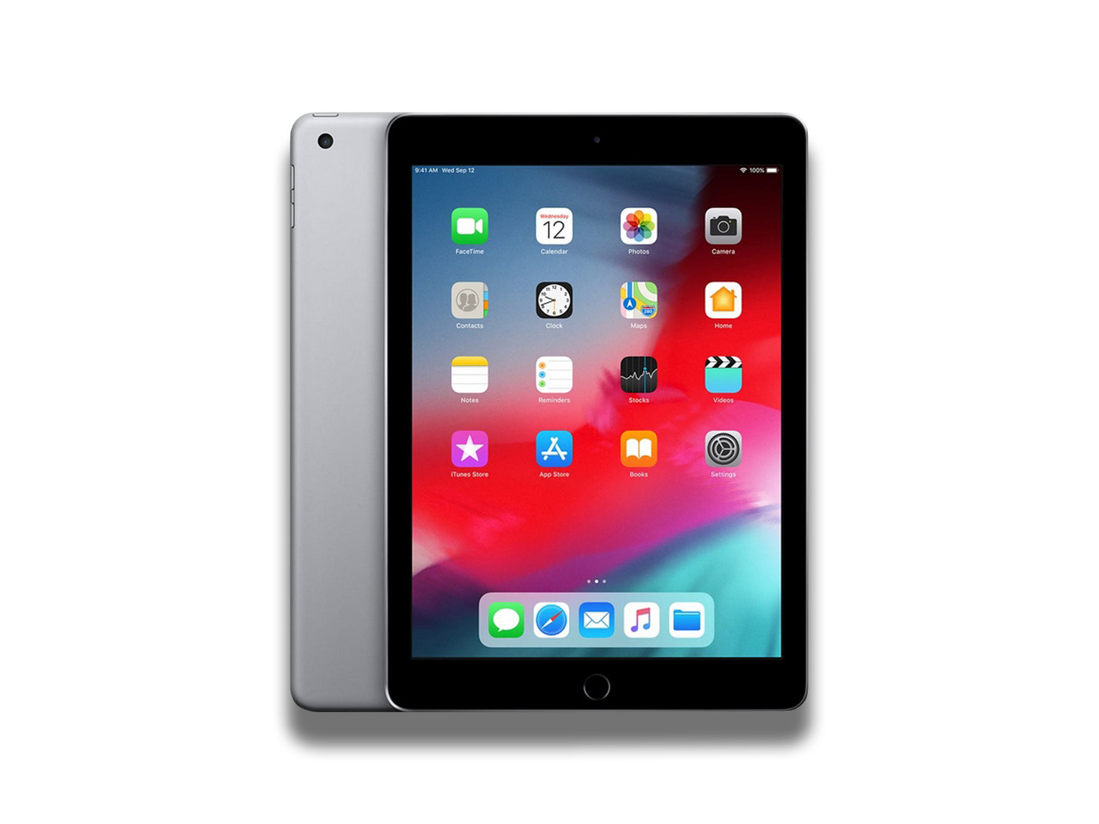 Apple iPad 6th Gen In Space Grey Front And Back