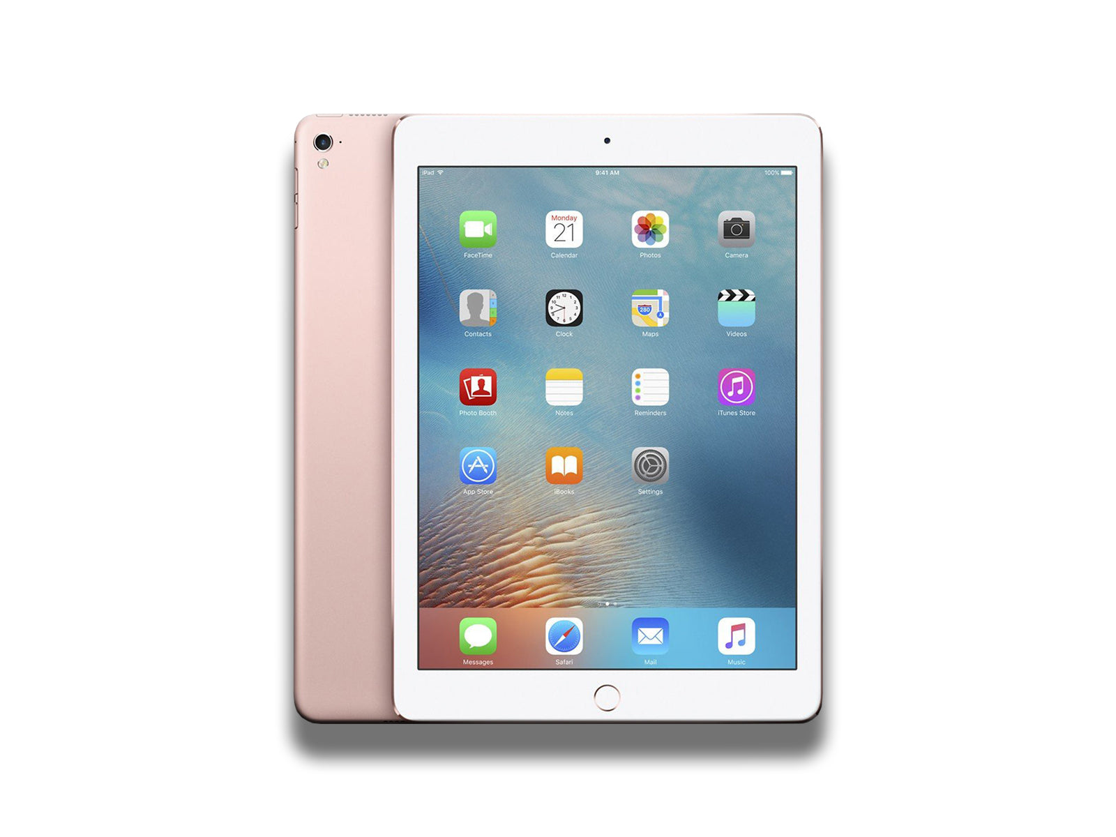 Apple iPad Pro 9.7" 2016 In Rose Gold Front And Back