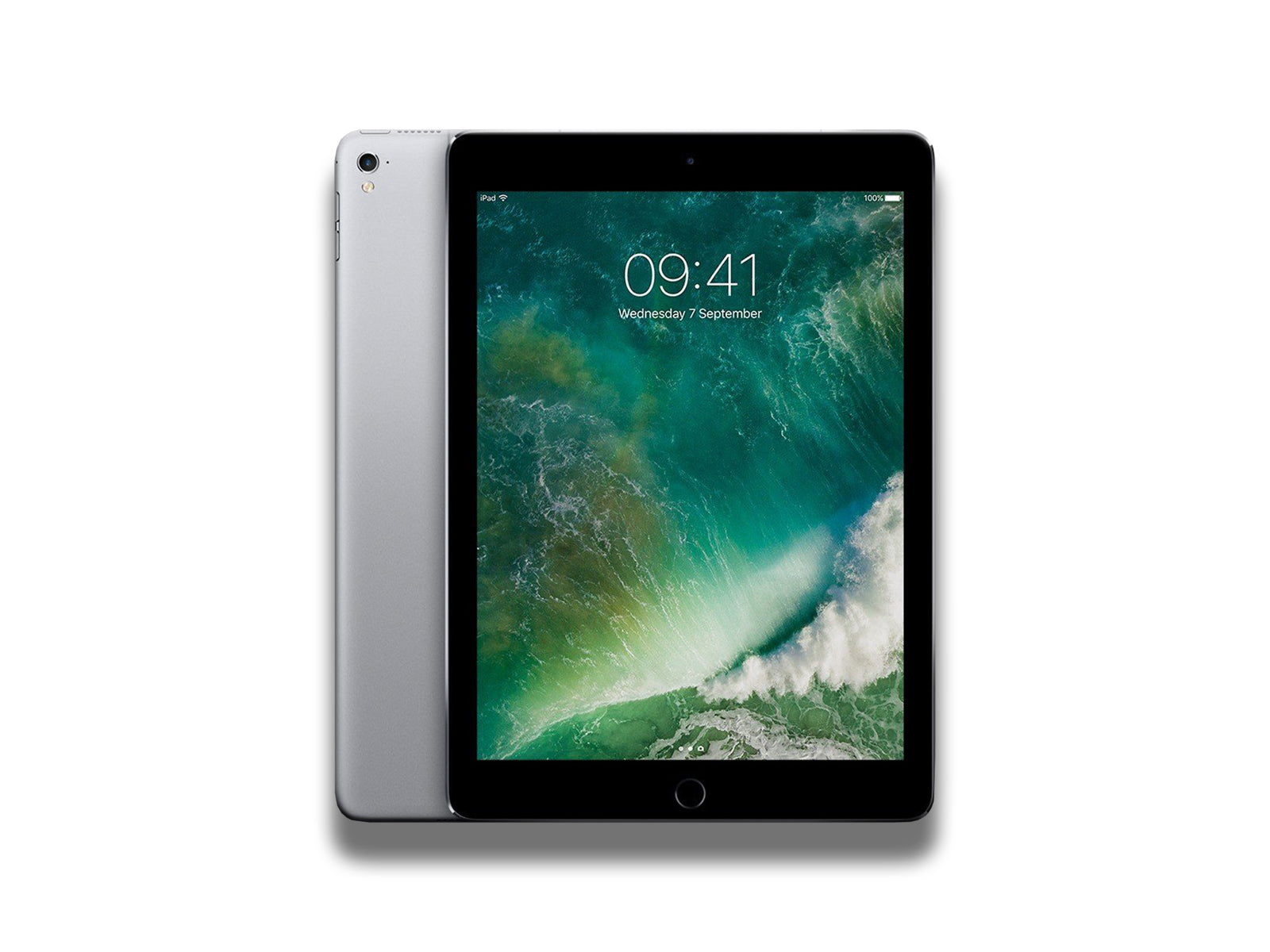 Apple iPad Pro 9.7" 2016 In Space Grey Front And Back