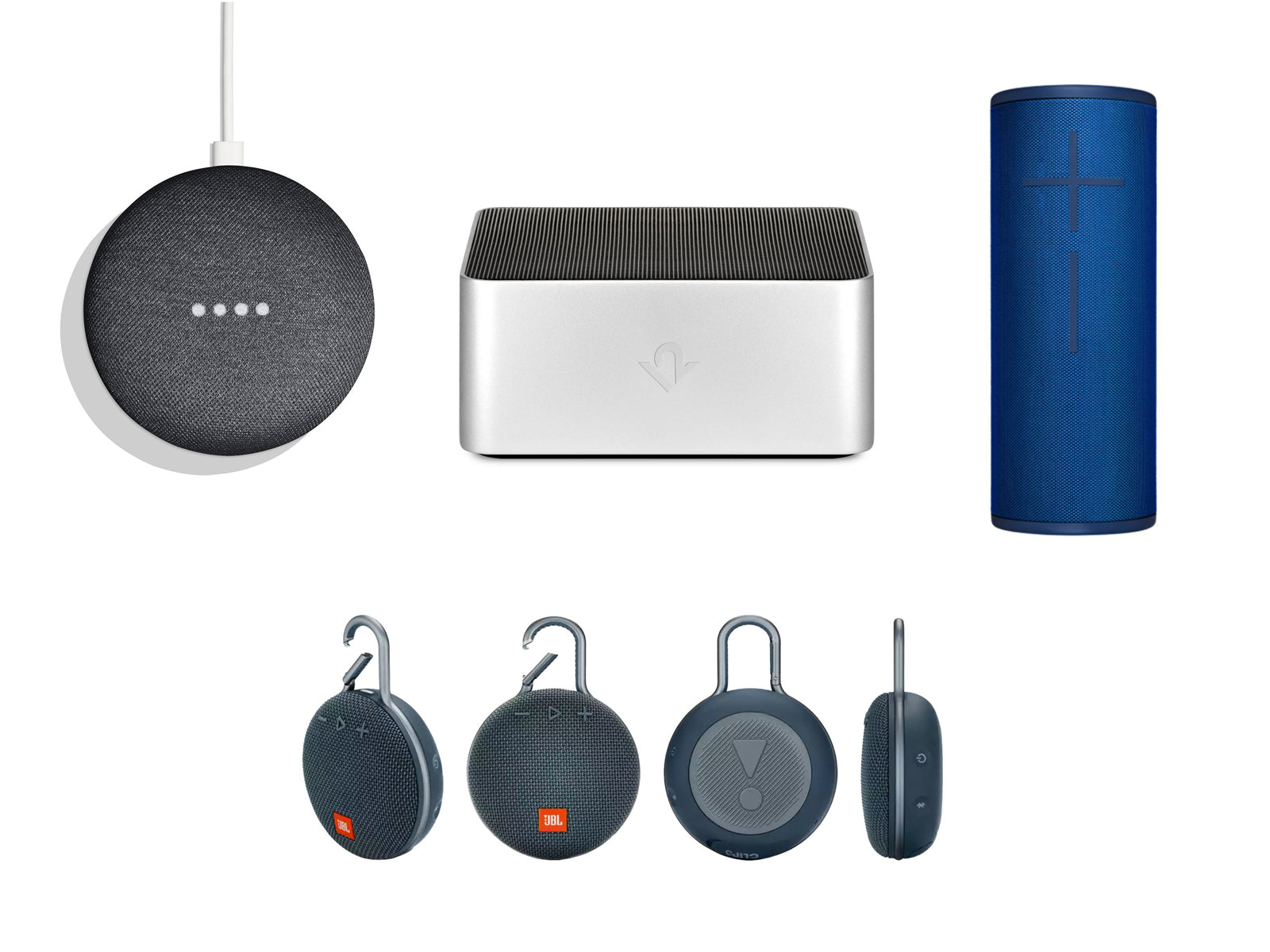 Google Home Mini Smart Assistant, MEGABOOM 3 Wireless Bluetooth Speaker, Portable Waterproof Wireless Bluetooth Speaker, Twelve South BassJump 2 for MacBook