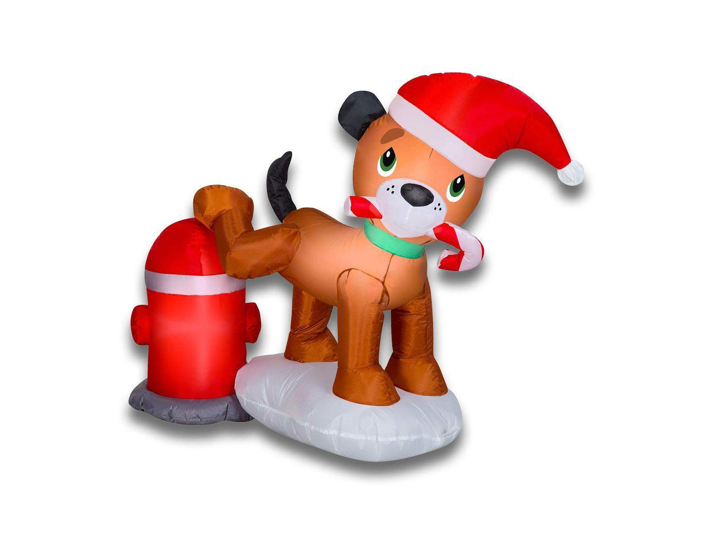 TekEir - Gemmy Airblown Inflatable Dog with Fire Hydrant | 3 Ft Christmas Yard Decoration