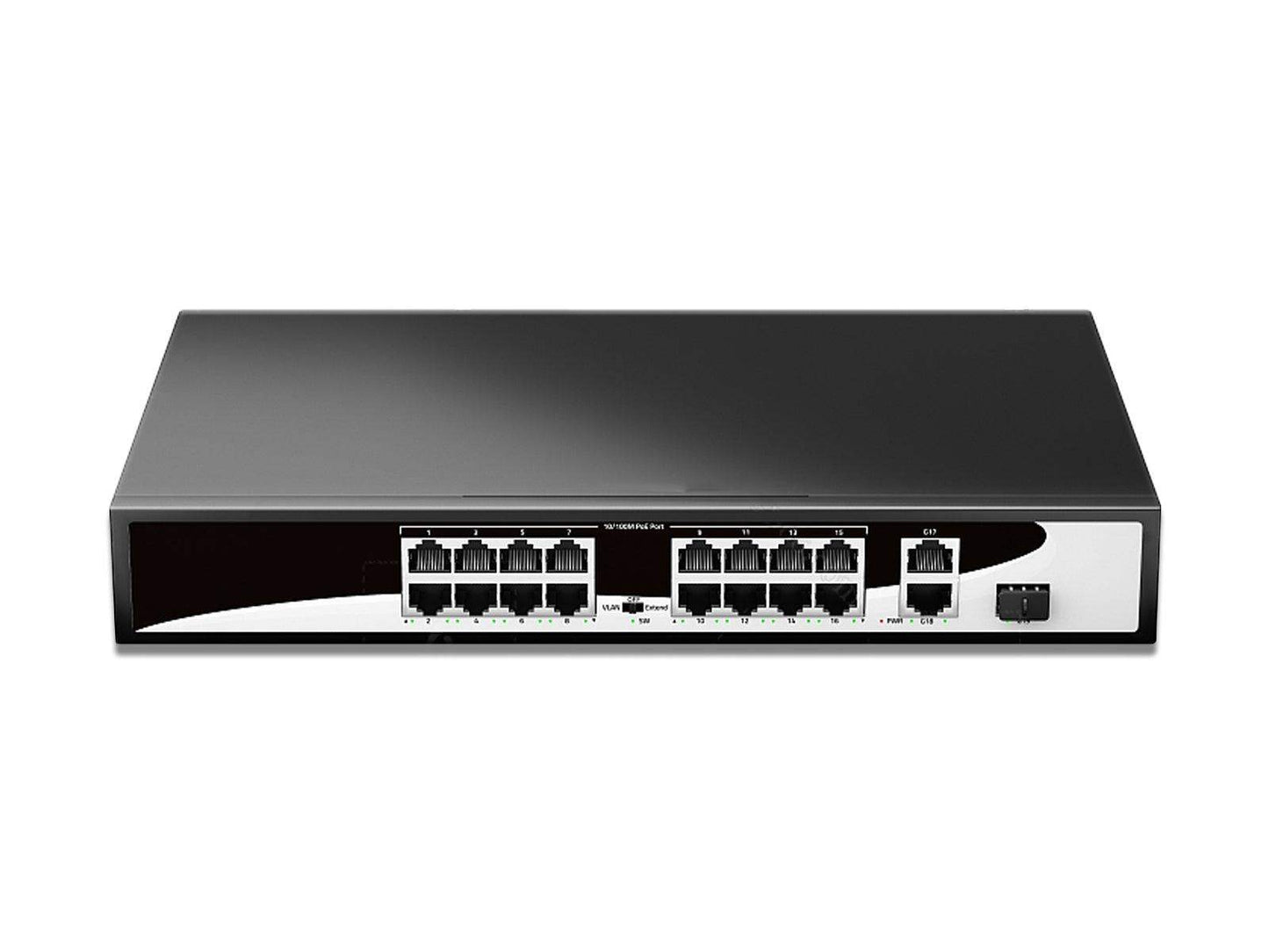 TekEir - 16 Port Network PoE Switch (10/100Mbps, All PoE)