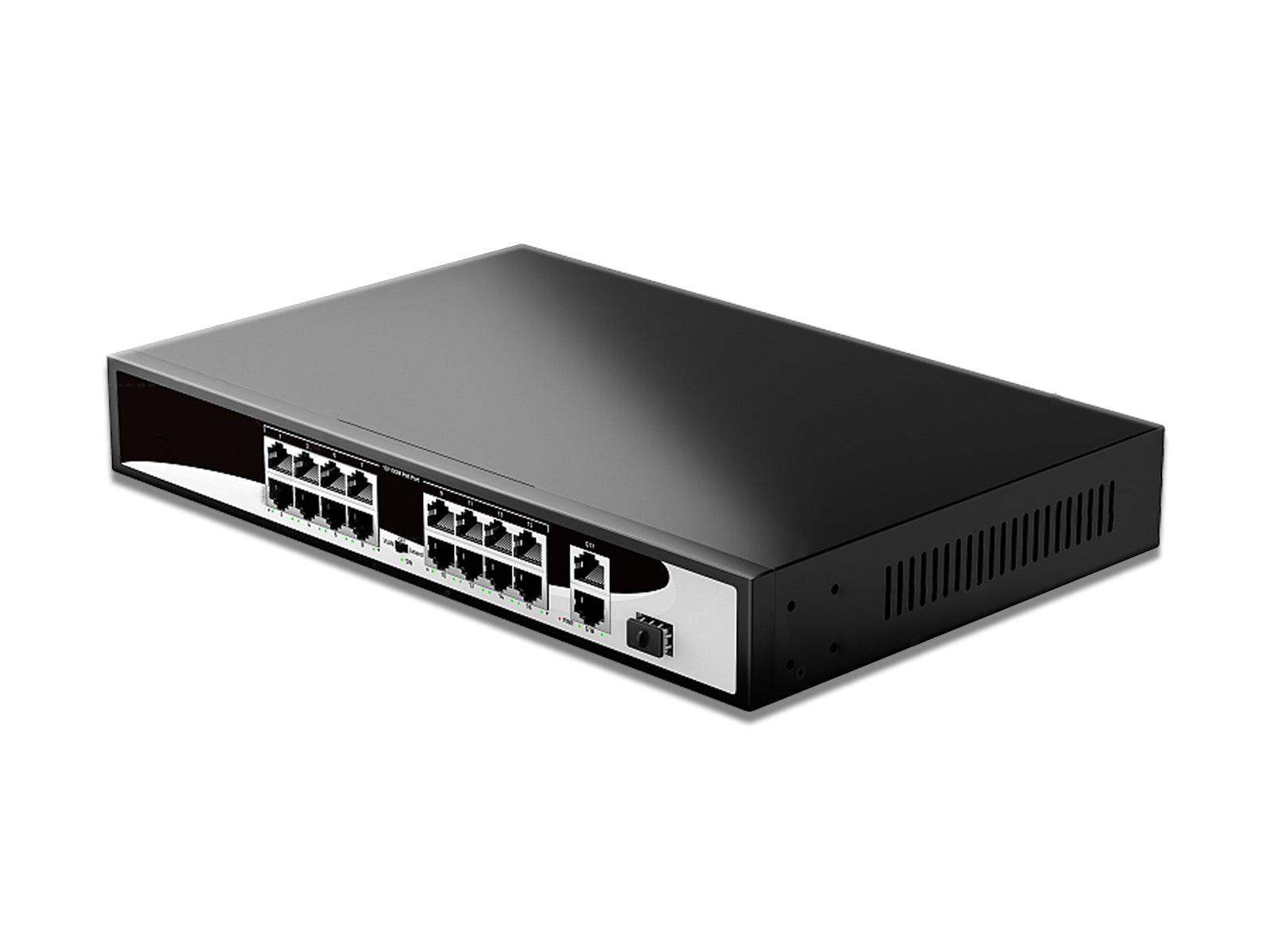 TekEir - 16 Port Network PoE Switch (10/100Mbps, All PoE)