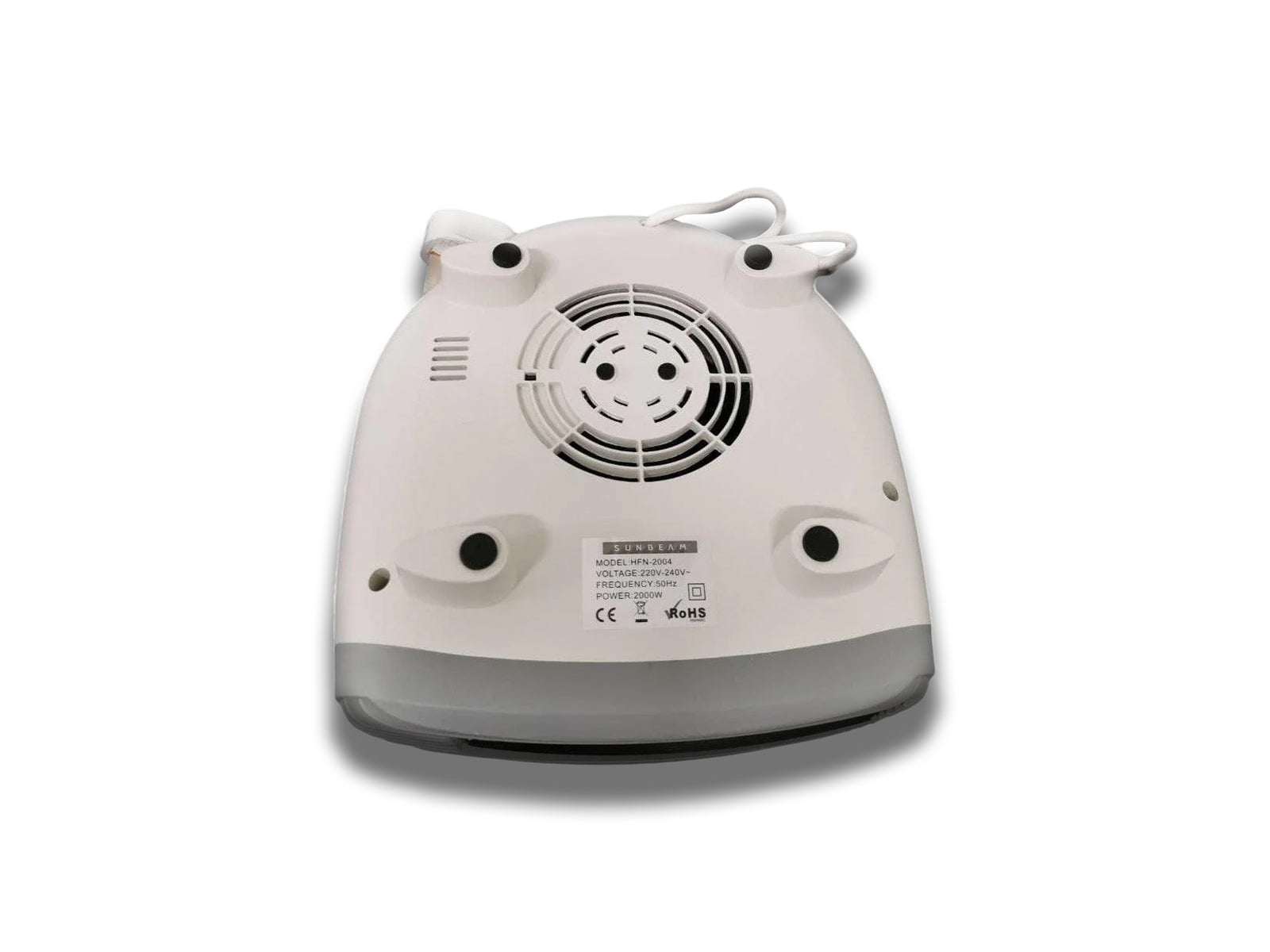 2000W Flat Portable Heater Fan With Thermostat Bottom View