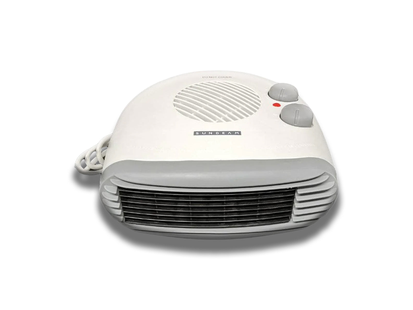 2000W Flat Portable Heater Fan With Thermostat Front Top View
