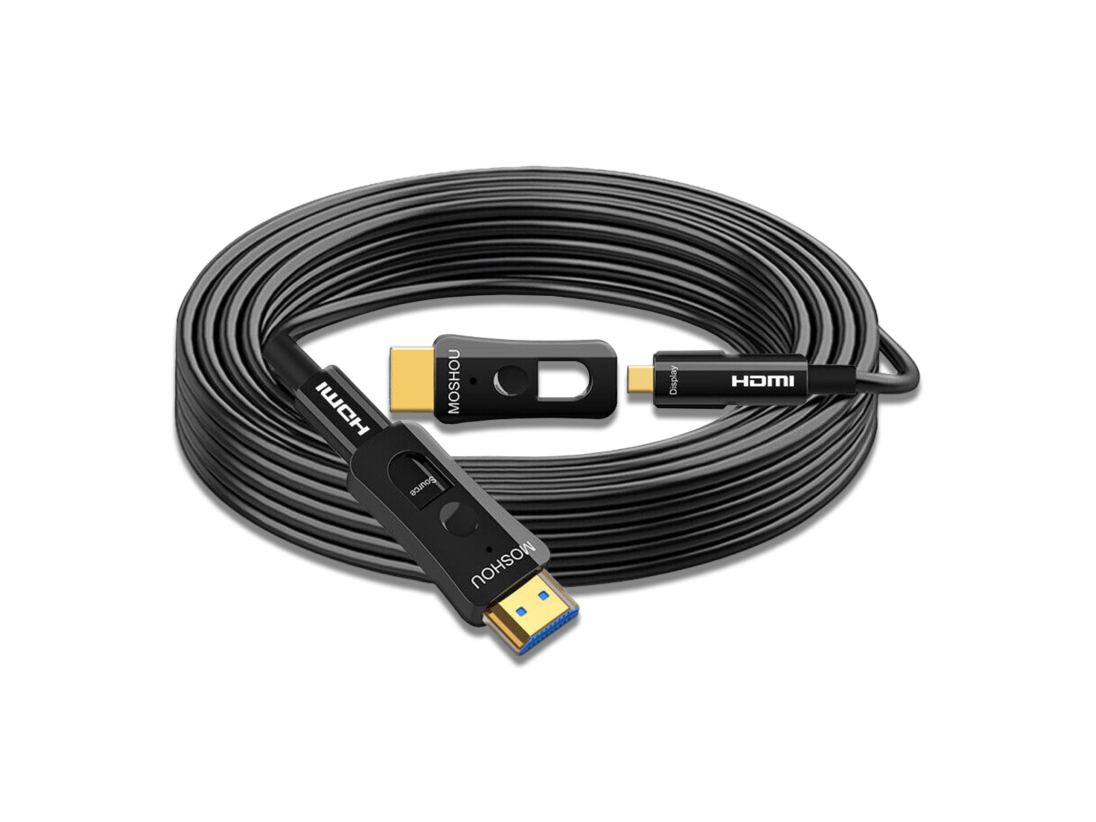 4K HDMI Fibre Optic Cable & amp Extender Rolled Up