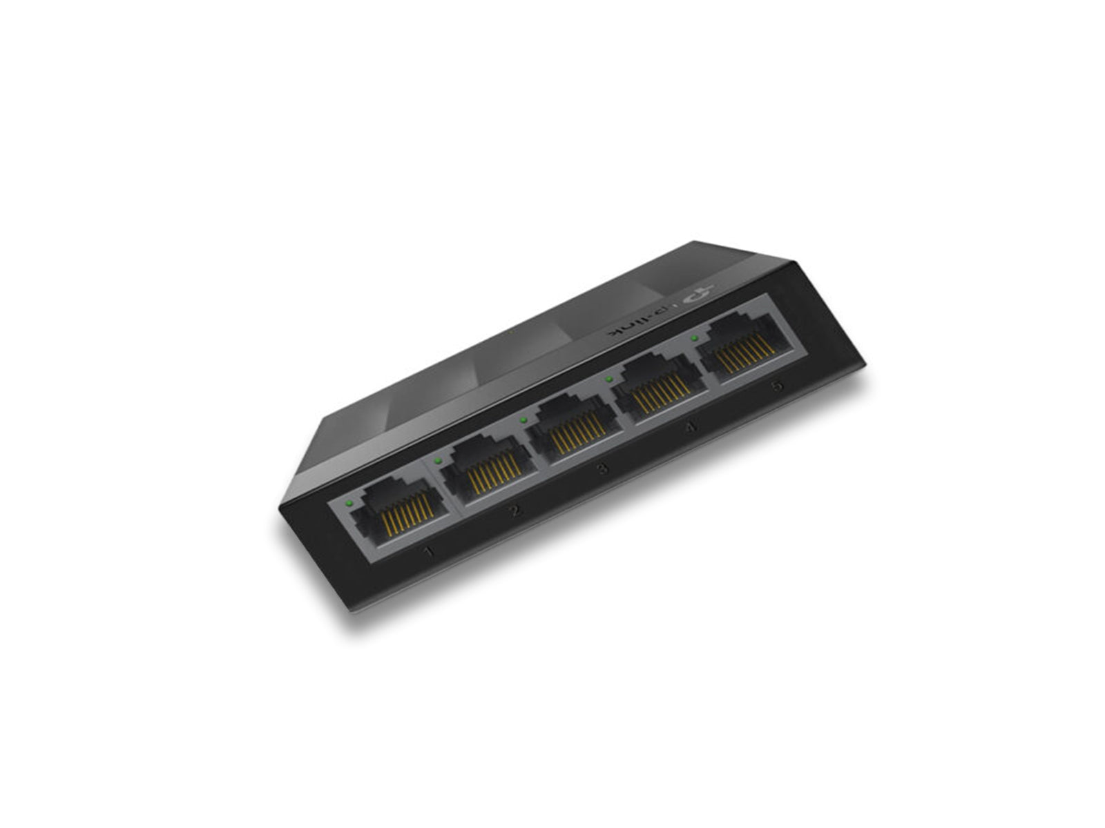 5 Port Gigabit Unmanaged Network Switch Front View Angled