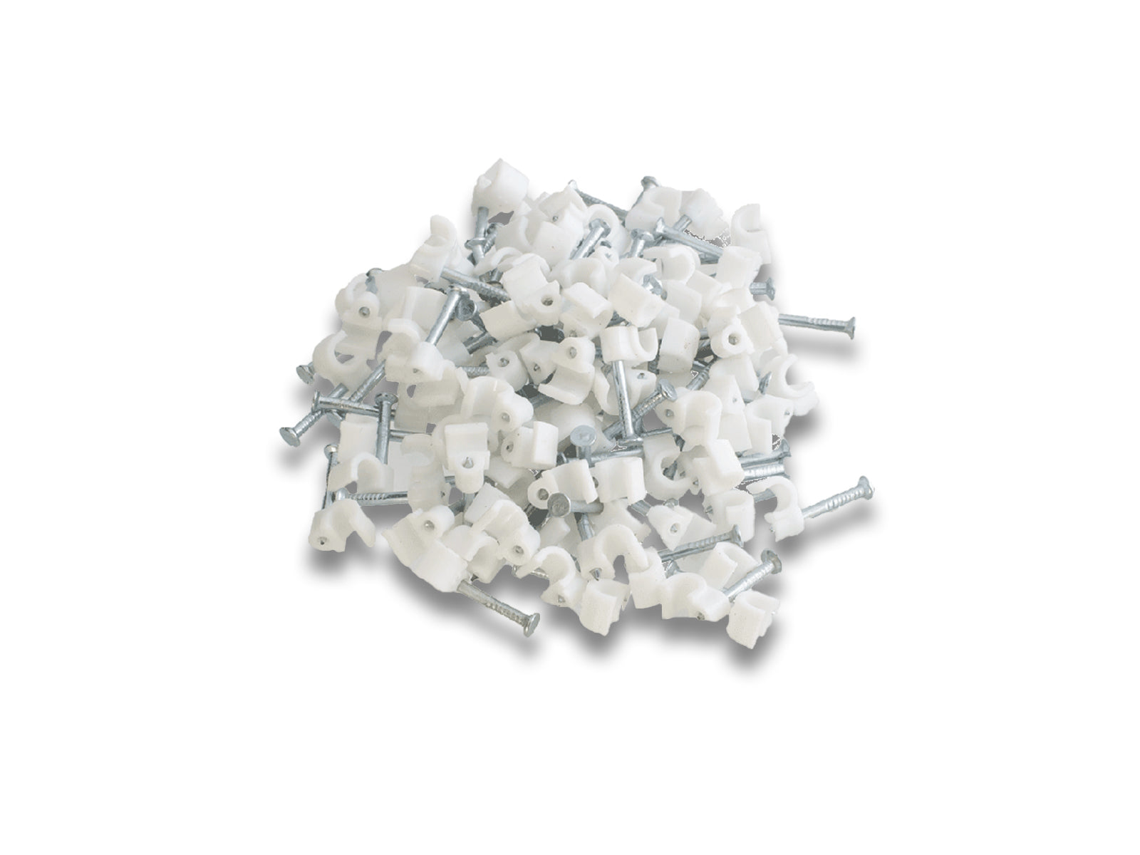 7mm white Two cable clip in a Bunch