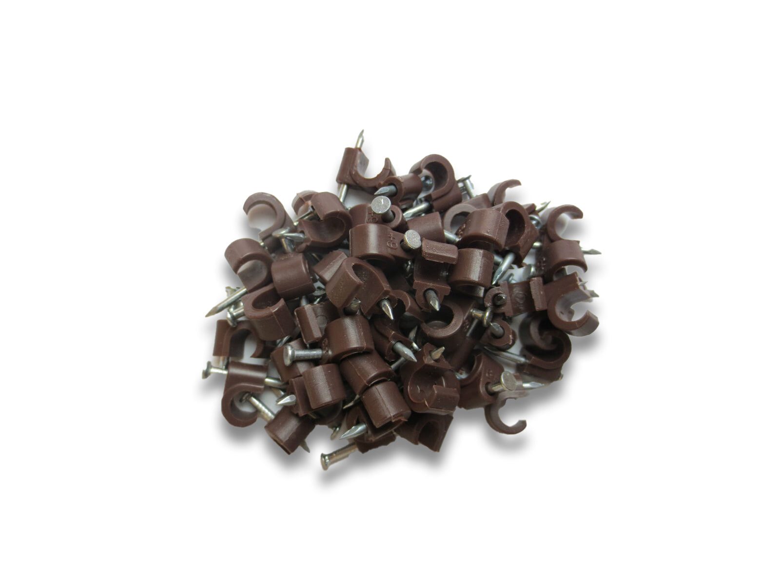 Brown Cable Clips Multiple