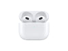 Front view of the 3rd gen airpods placed in the lightning charging case