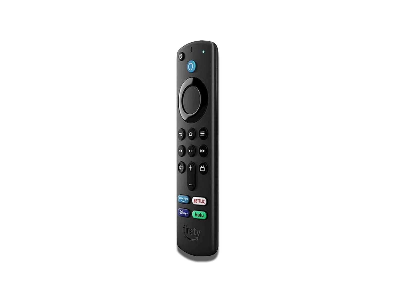 Right side view of the amazon fire stick replacement remote control on the white background