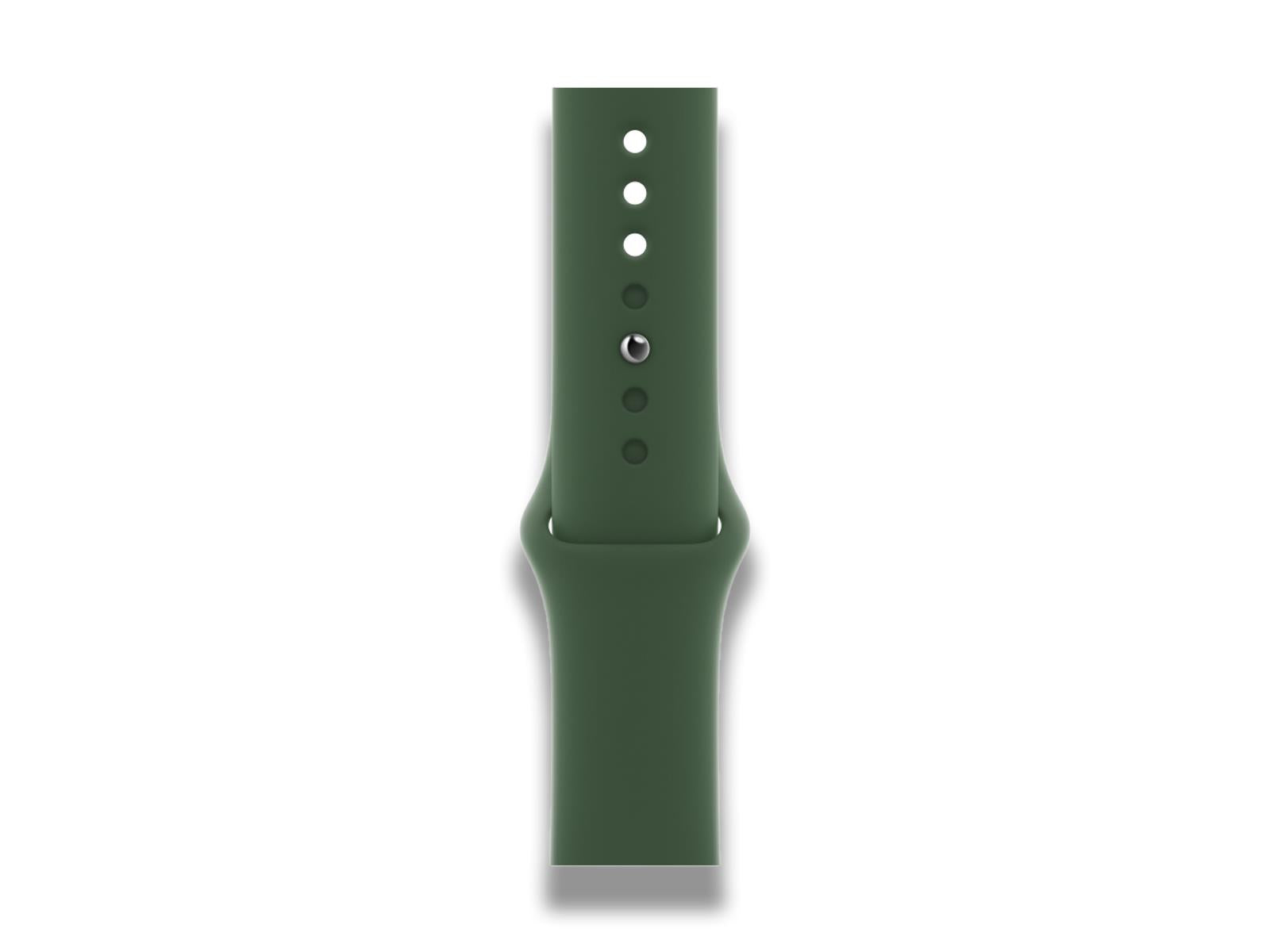 Image shows an overhead view of the clover strap on the Apple Watch Series 7