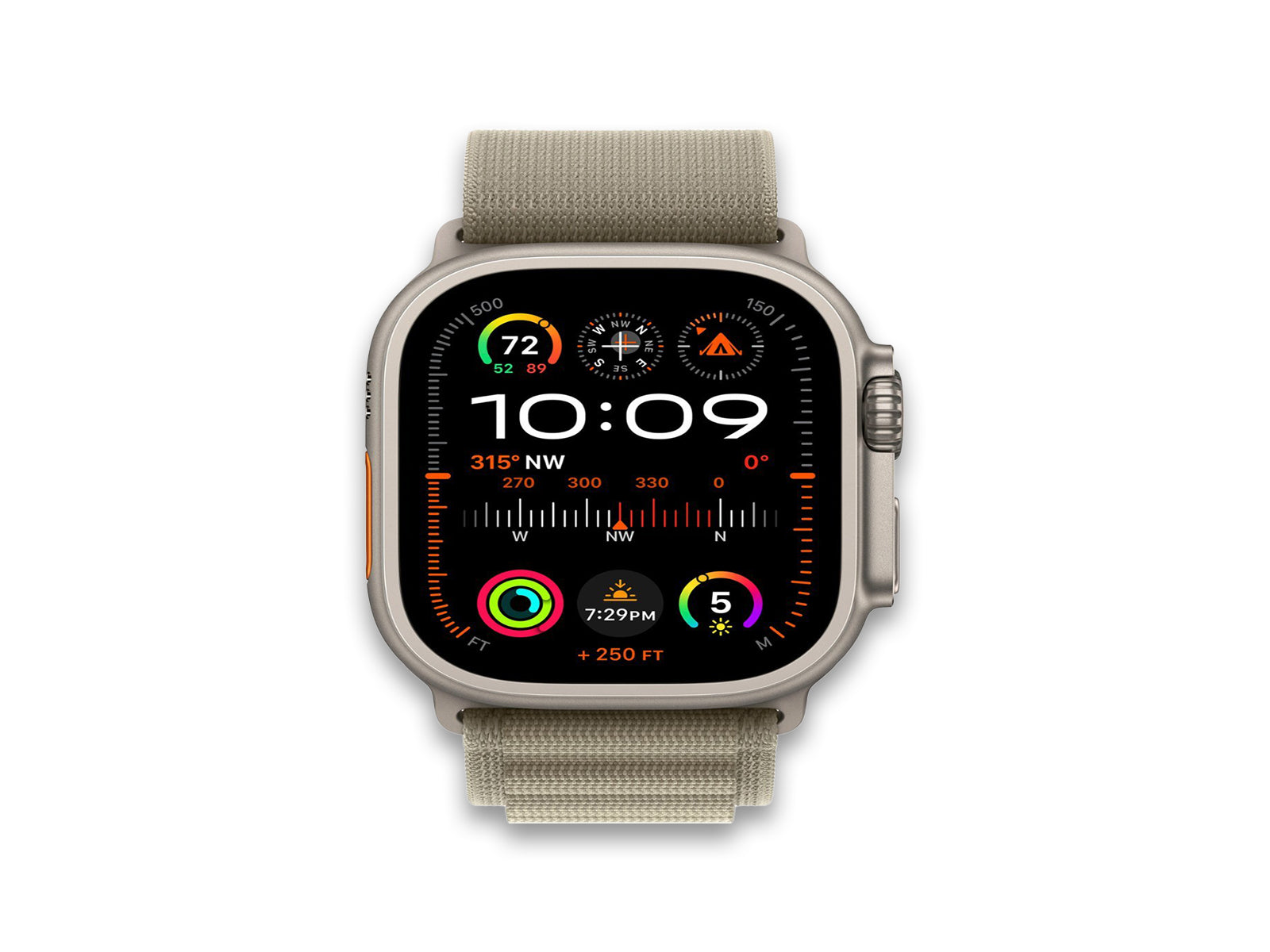 Apple Watch Ultra 2 Alpine Loop Olive Front View