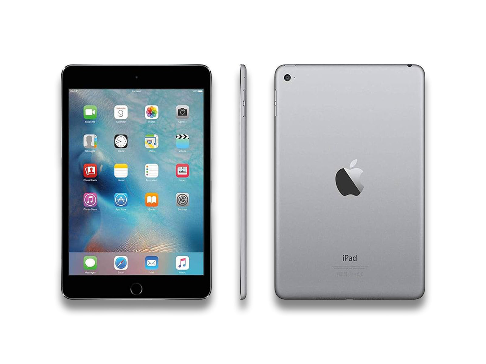 iPad Mini 4th Gen In Colour Space Grey Front Back And Side