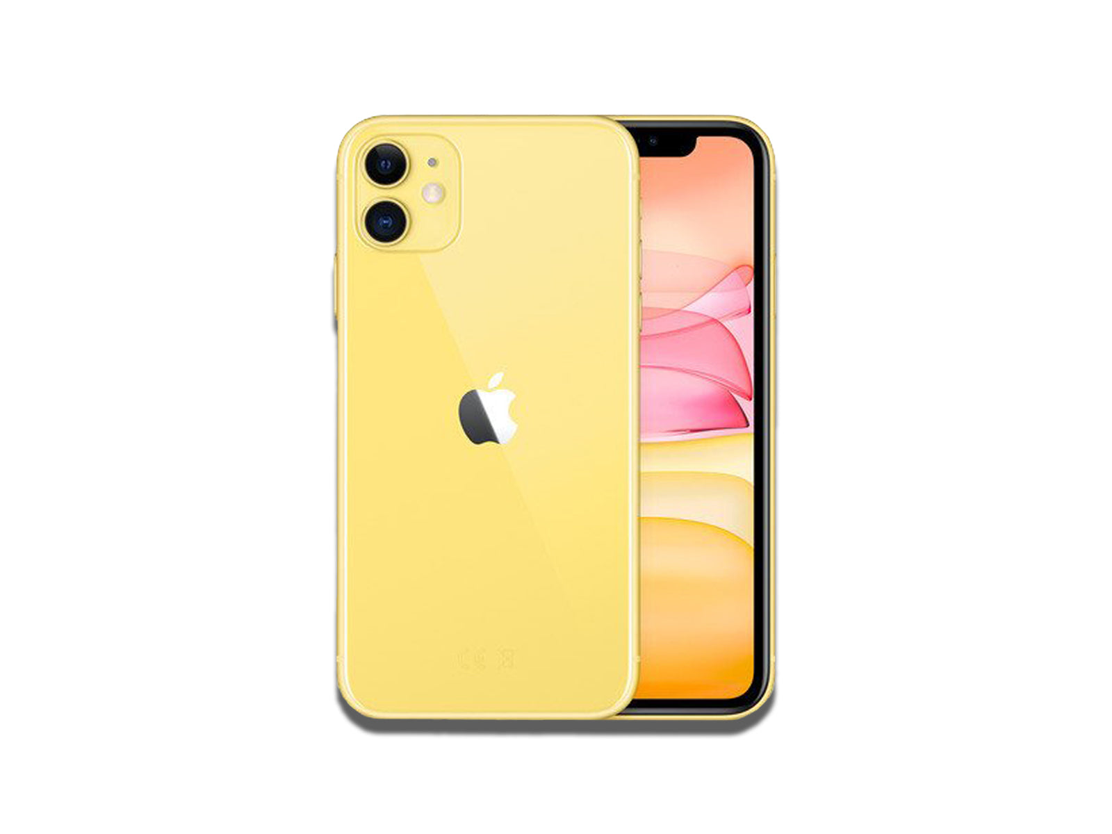 Apple iPhone 11 Yellow on the white background