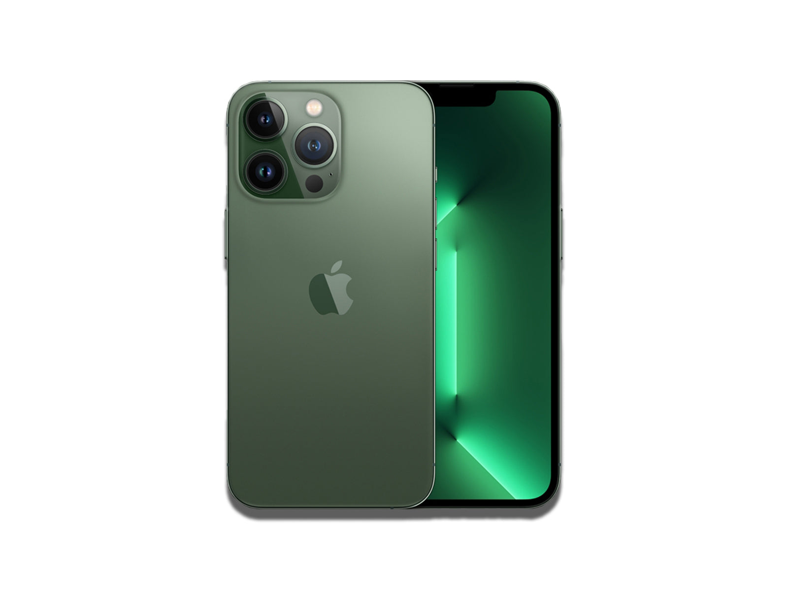 Image of the iPhone 13 Pro Alpine Green on the white background