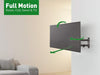 Dual Arm TV Wall Bracket mounted to the wall with swivel information