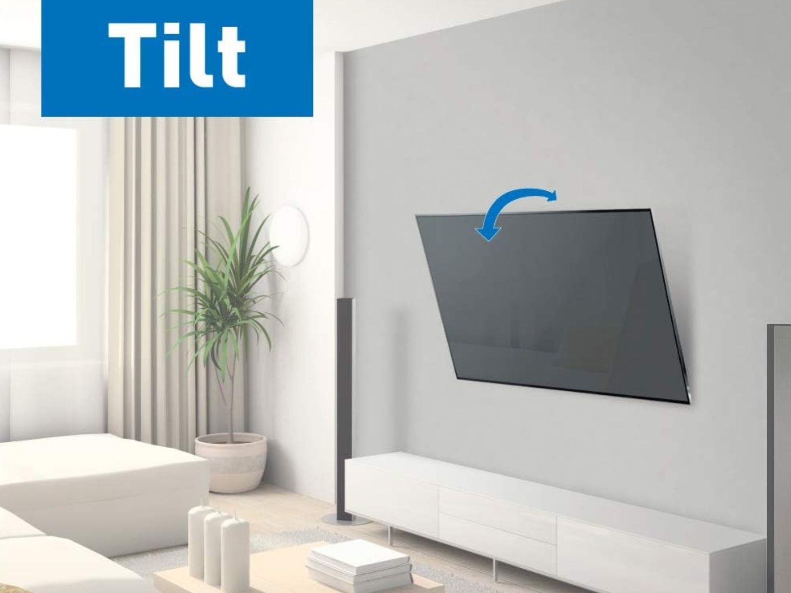 A TV Mounted using the TV Tilt Mounting Bracket For 19-65" Flat-Screen TV's