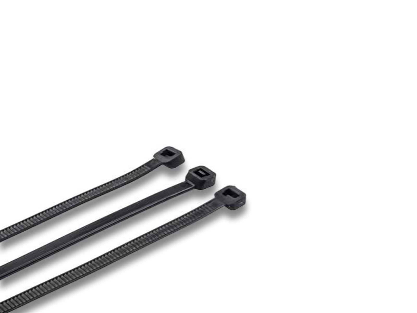 Black 370mm x 4.8mm Cable Ties End View