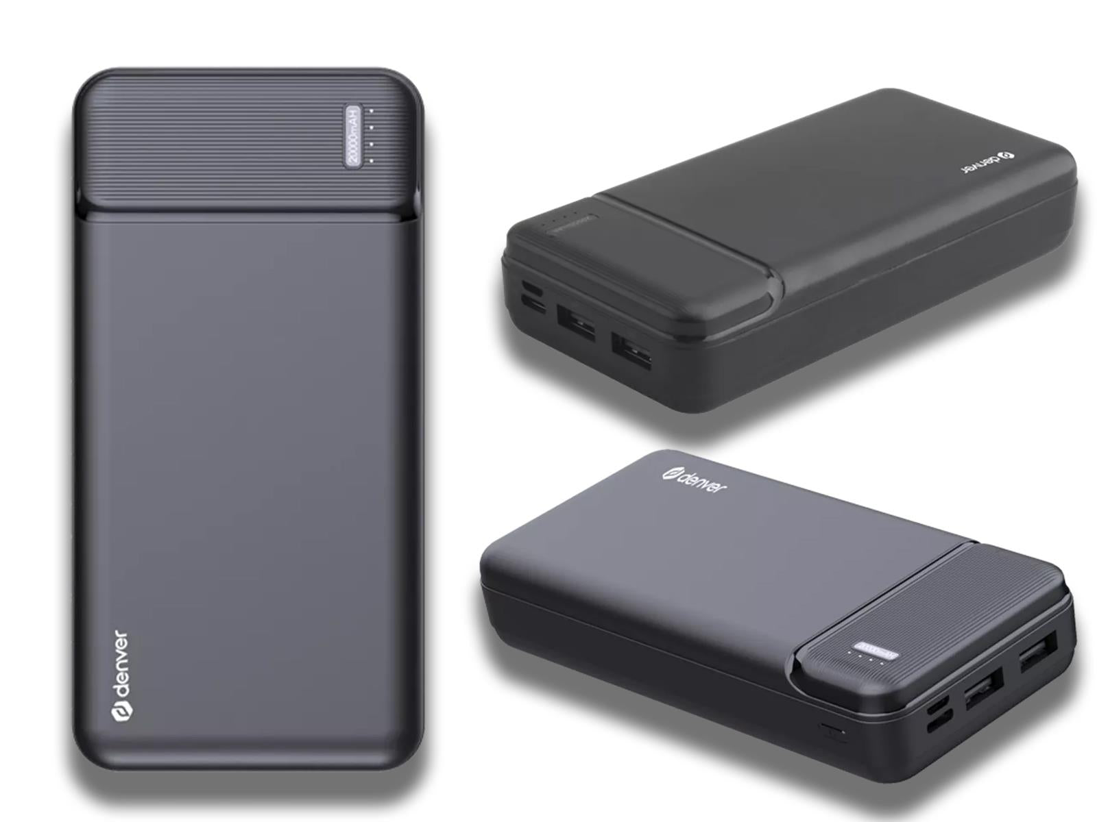 Denver High Capacity Portable Charger In 20,000mAh Variant Angled View