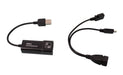 Angled overhead view of all the parts off the Premium 100 Mbps Ethernet Adapter For Streaming Devices