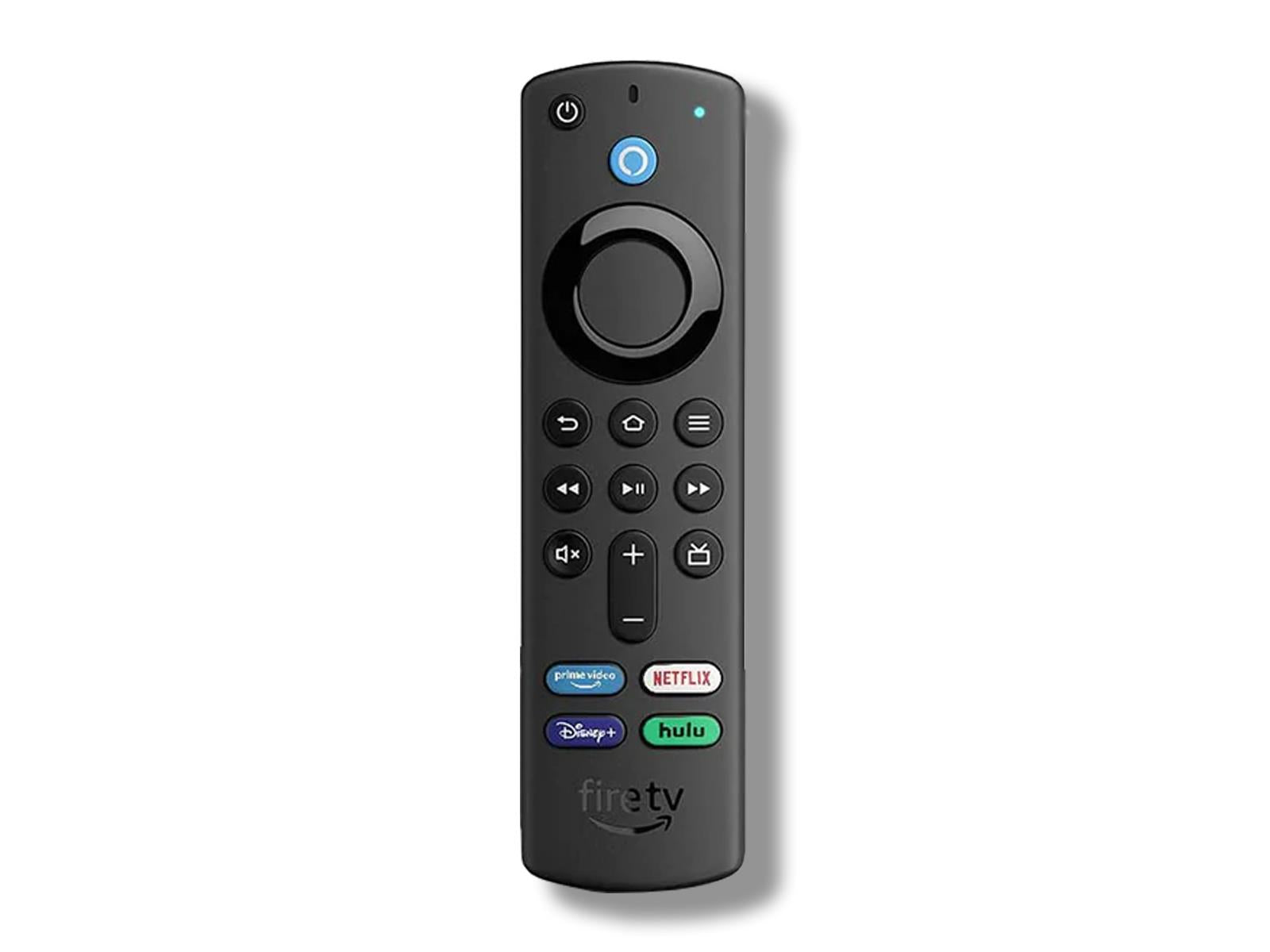 Image shows an overhead view of the Fire TV Stick Replacement Remote Control with Alexa Voice Control