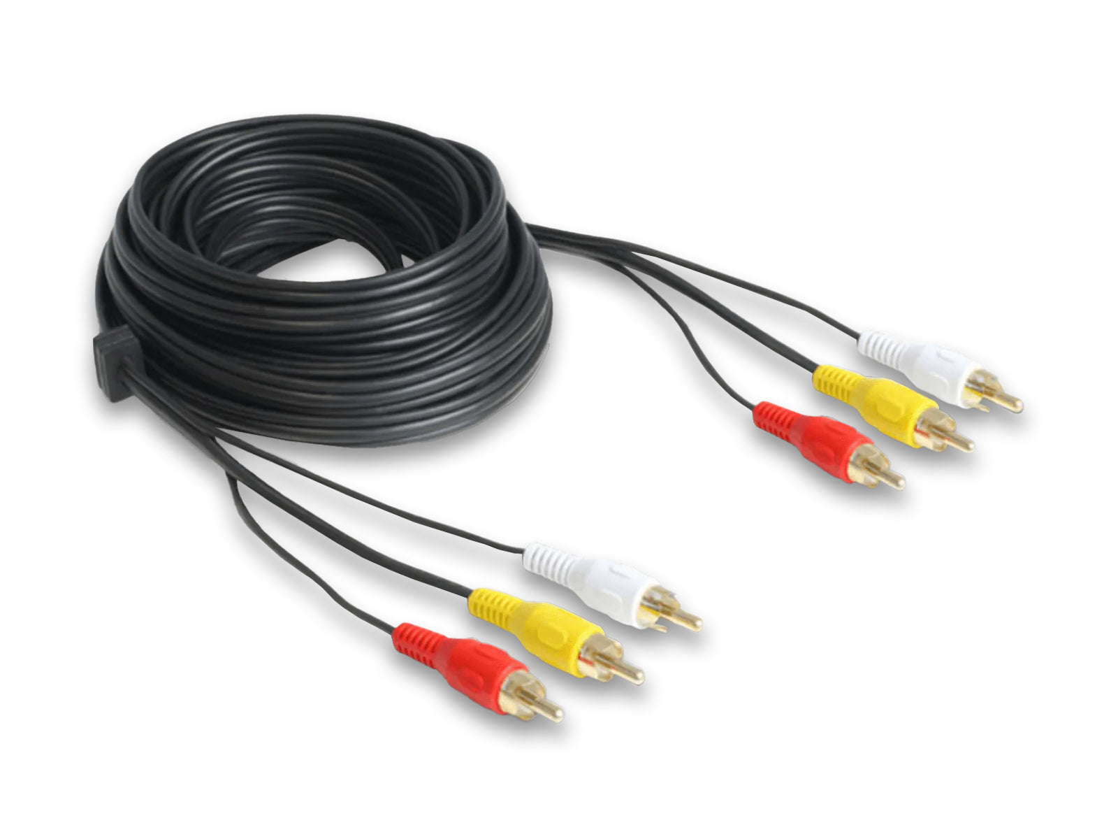 RCA Audio Cable White, Yellow & Red Full View