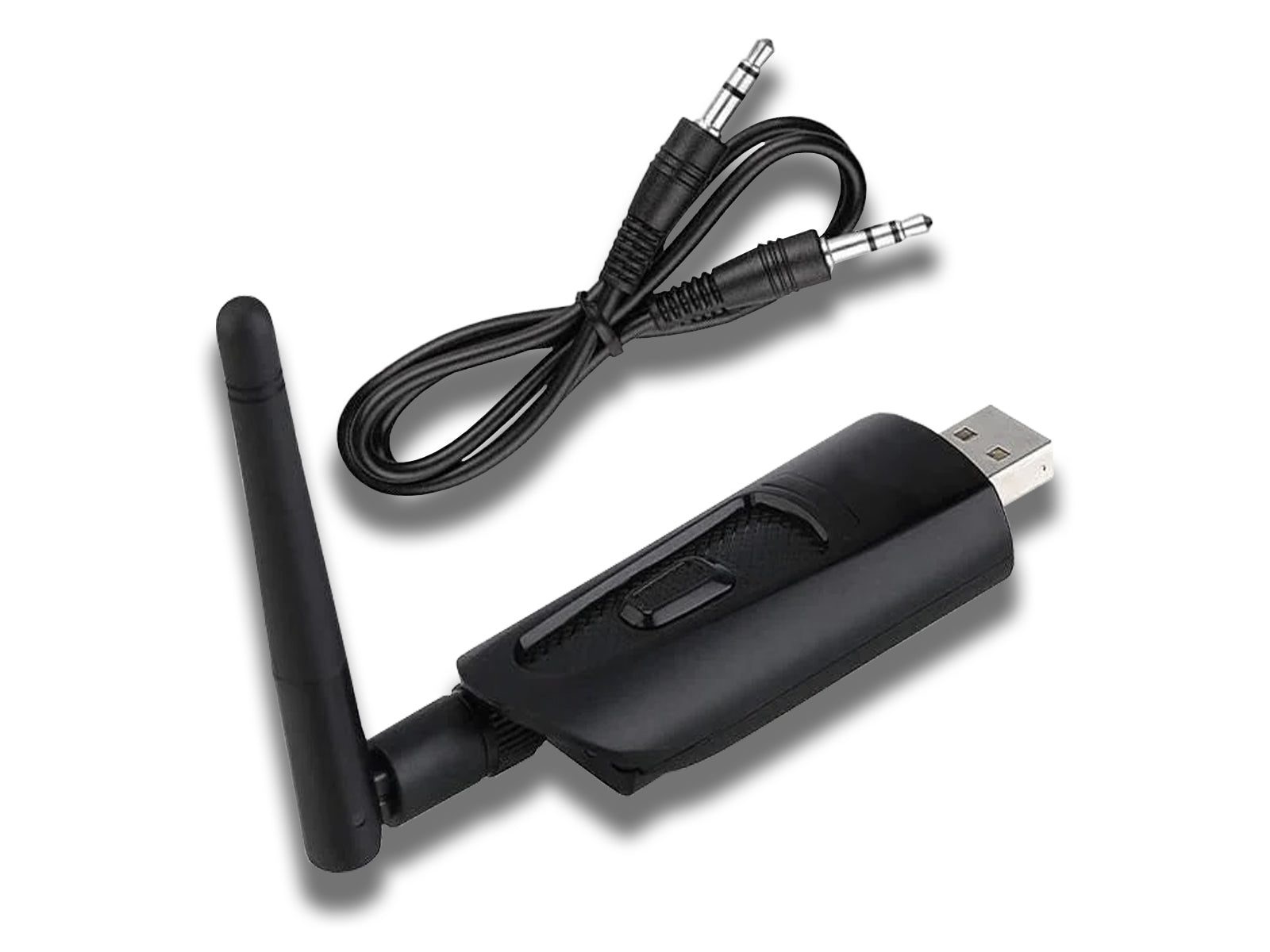 RCA Bluetooth Transmitter Showing Both The Aux Cable & Transmitter USB Connection