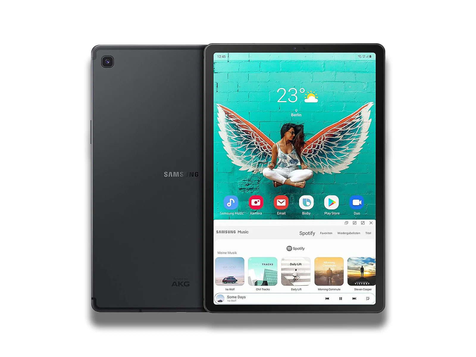 Samsung Galaxy Tab S5E LTE Front and Back View In the Colour Black