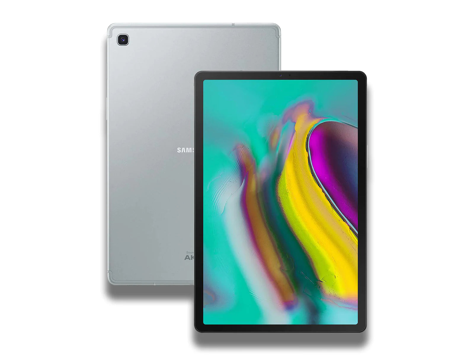Samsung Galaxy Tab S5E LTE Front and Back Image in The Colour Silver