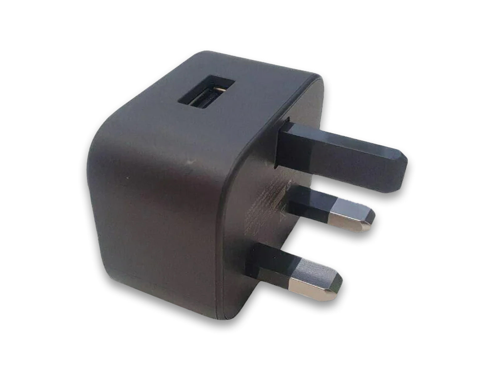 Image shows right side view of plug on white background
