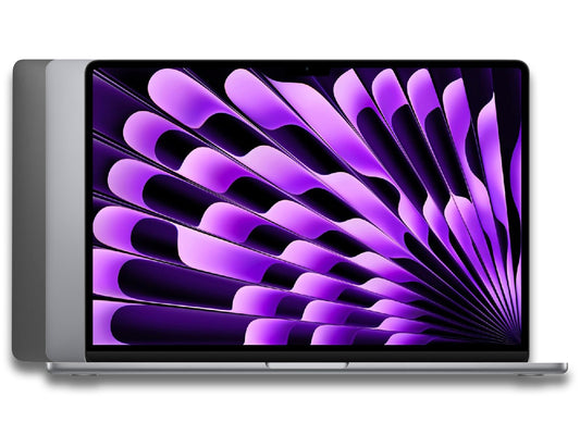 Front and back view of an opened MacBook Pro