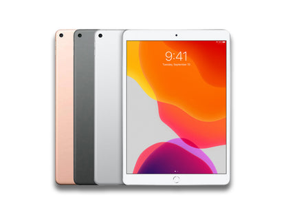 Front and back view of iPad Air 3rd gen in different colour variants