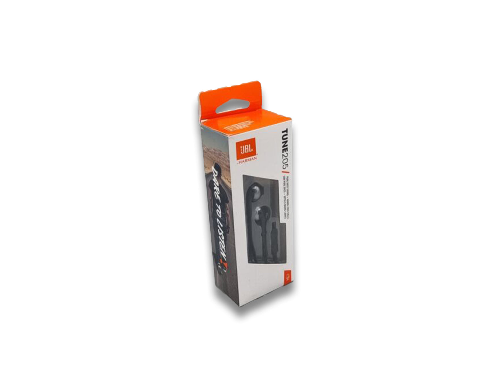 Image shows side view of packaging for jbl speakers on white background