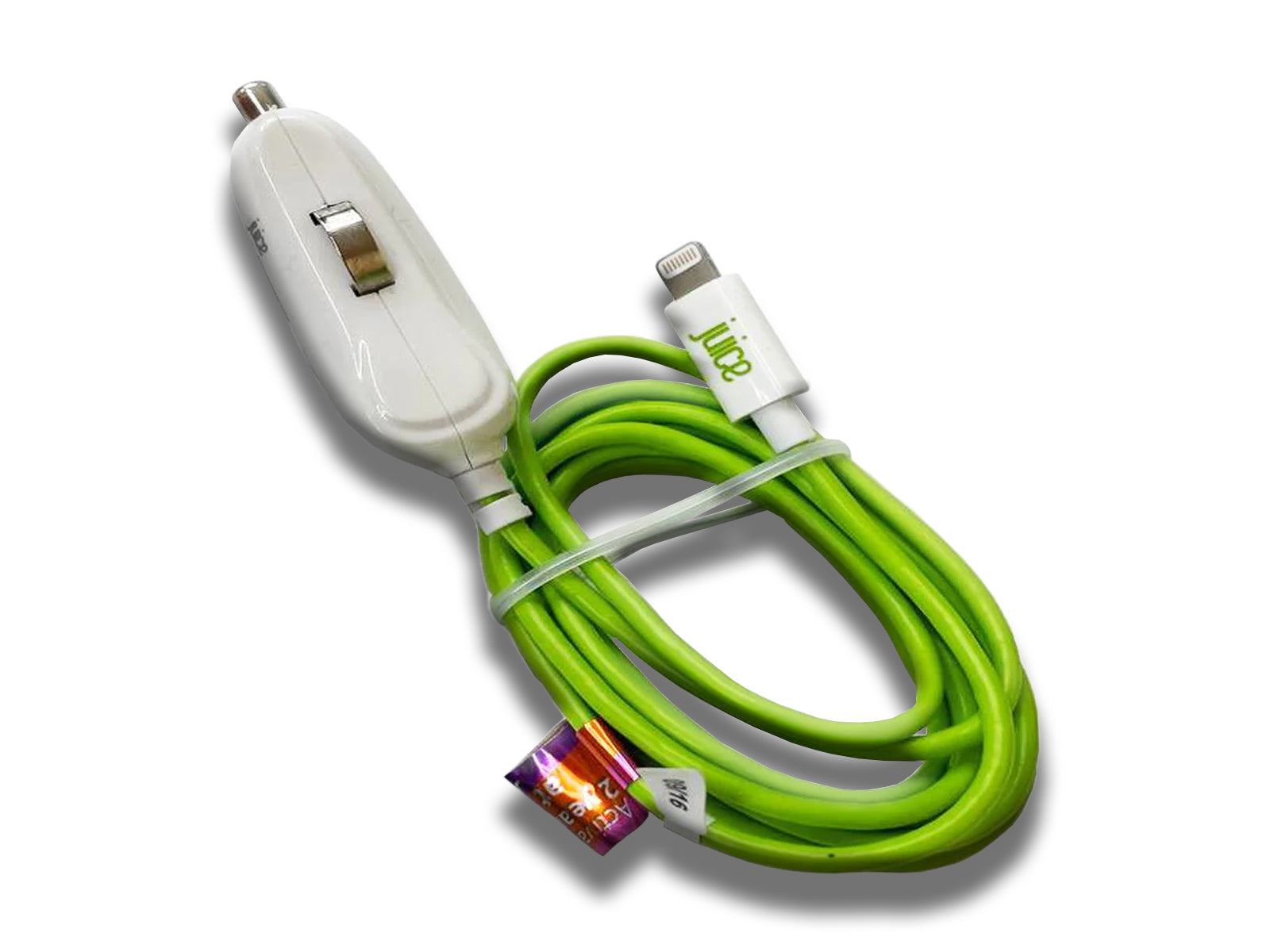 Juice Apple Lightning Car Cigarette Lighter Charger with Integrated Cable