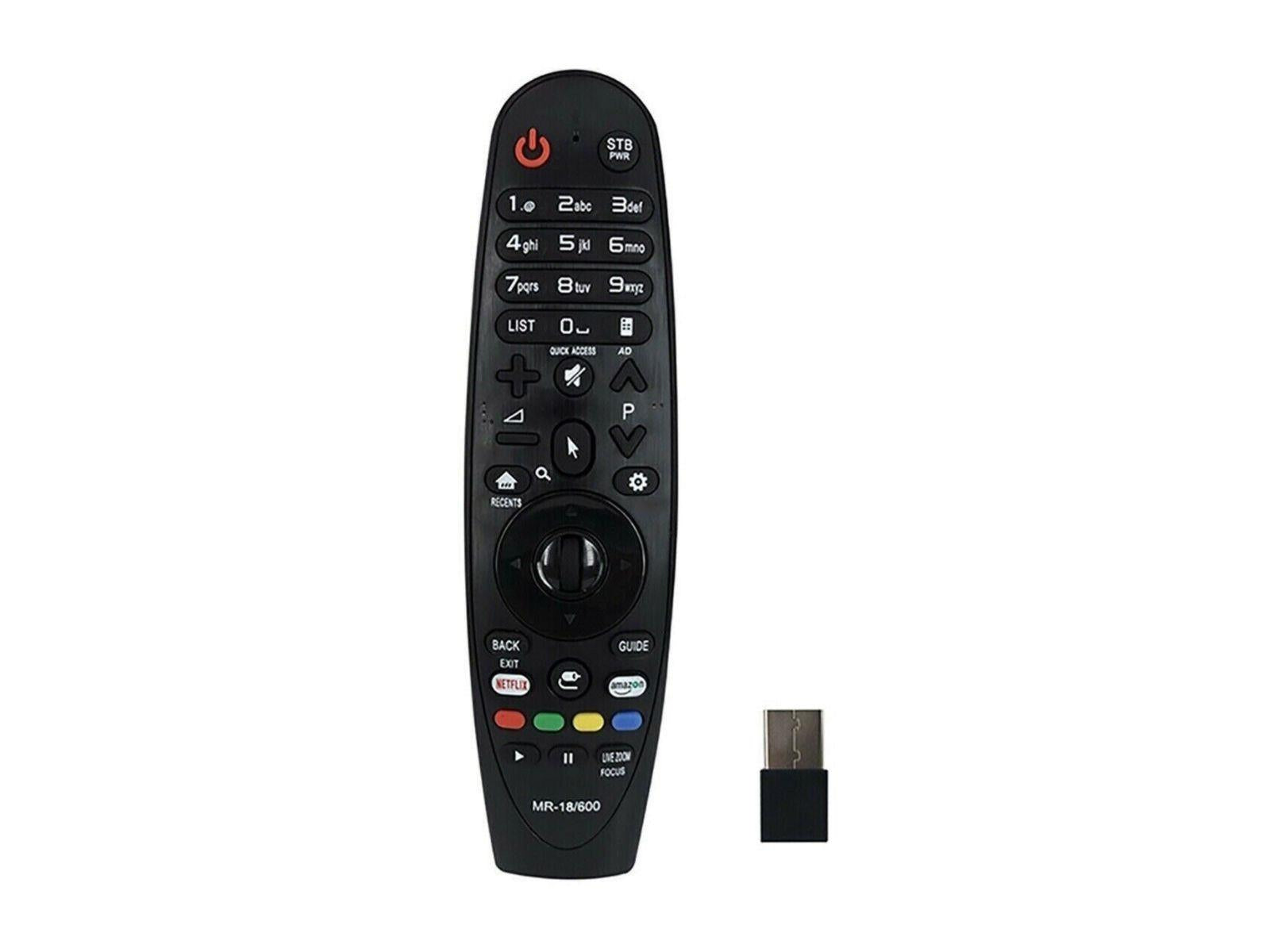 Overhead view of the Tekeir Replacement Remote Control Compatible with LG Universal TVs