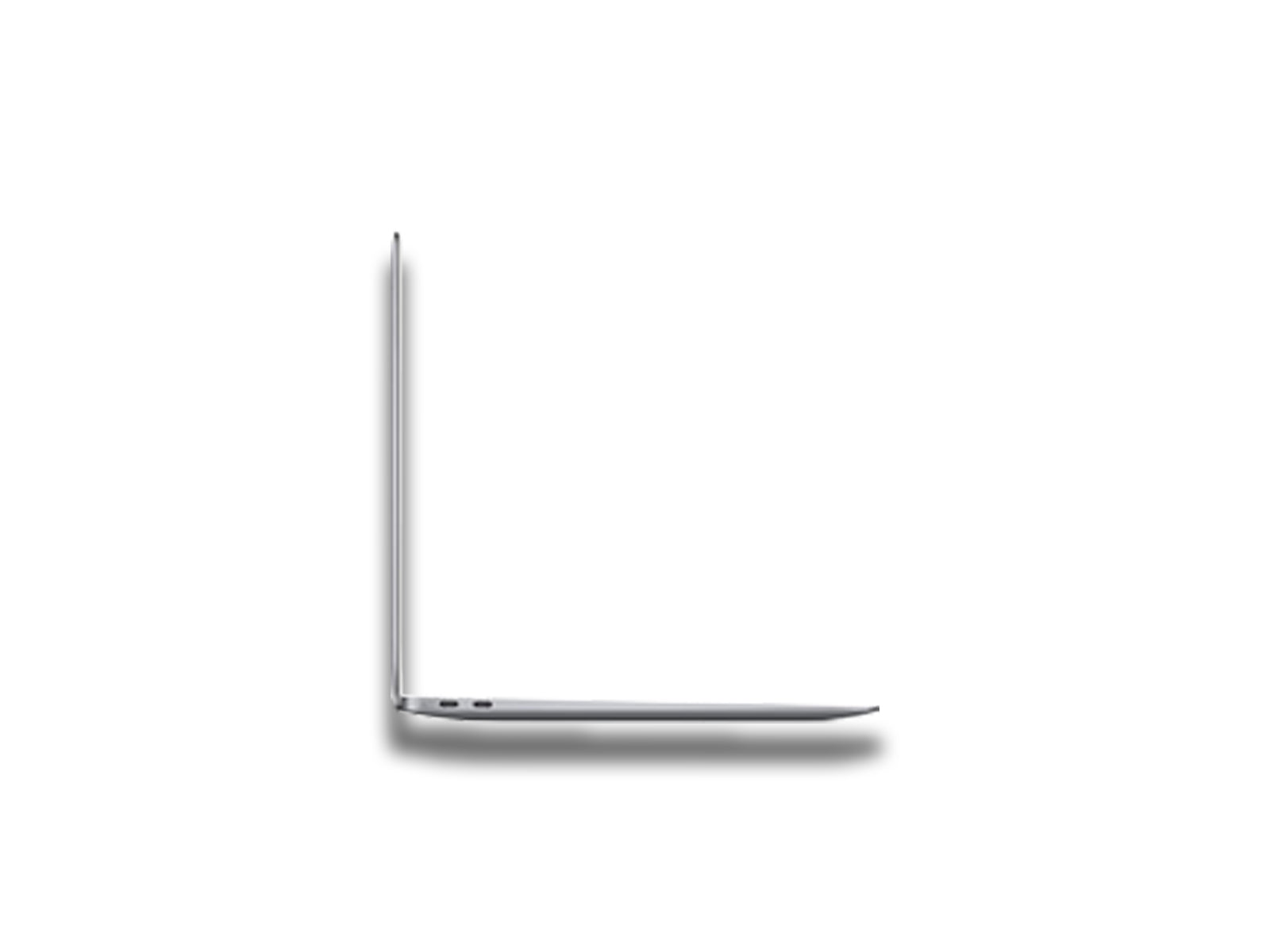 Image shows a side view of the opened macbook air 2018