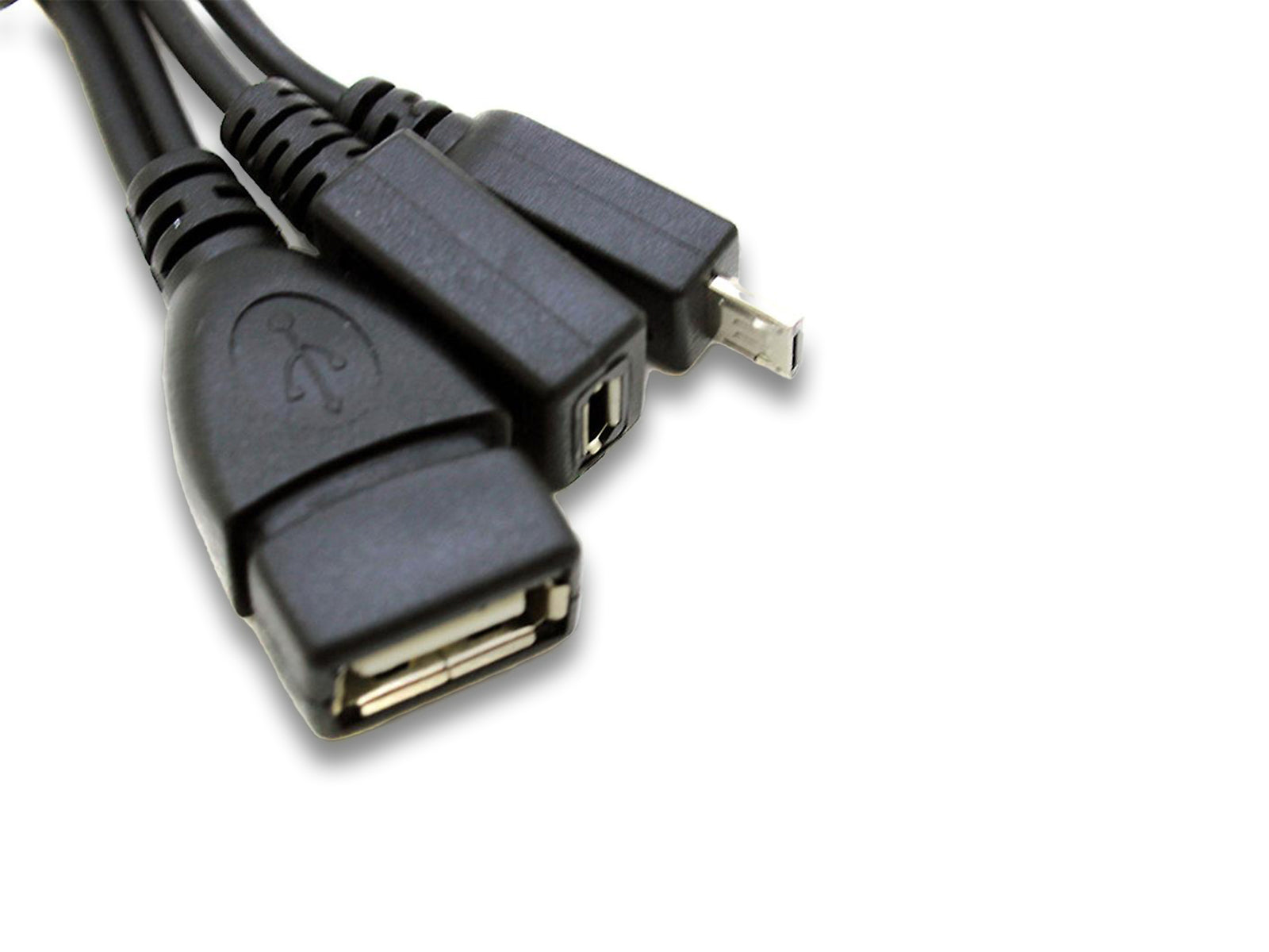 USB to Micro USB OTG Cable (Power & Data)  Close up Ports