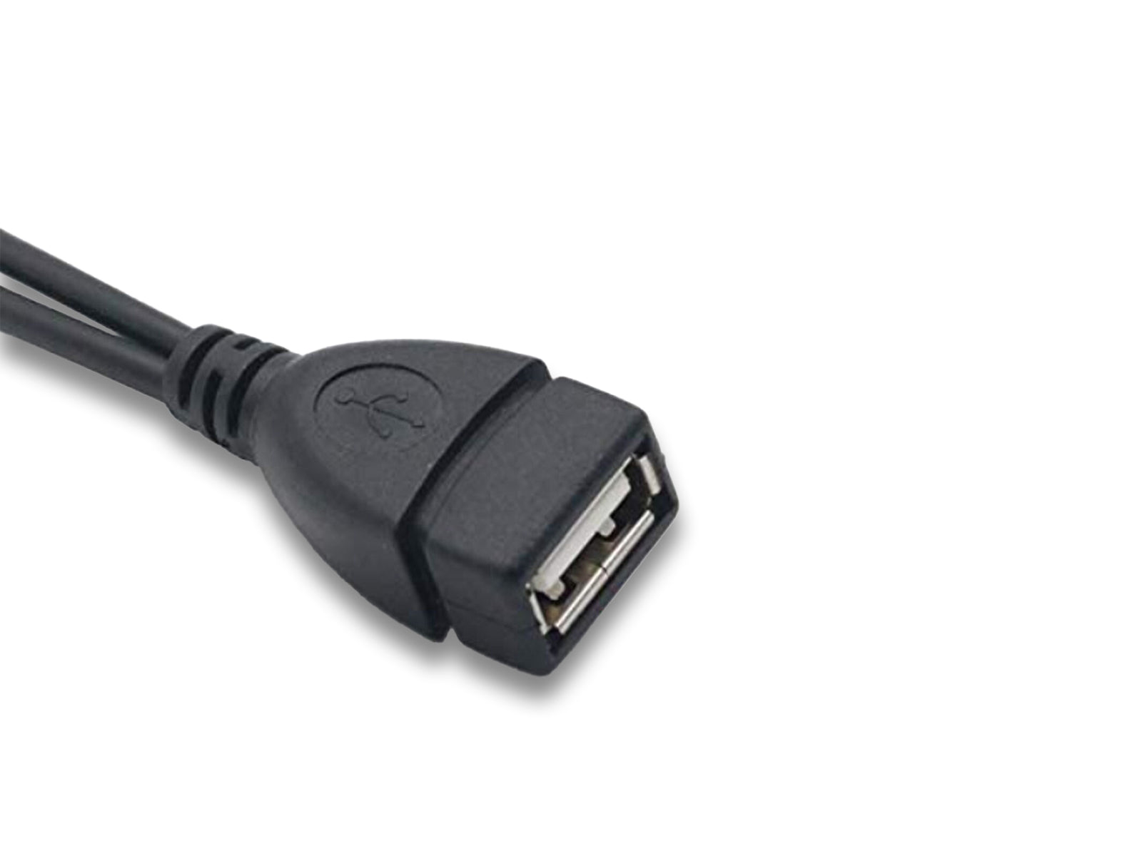 Image shows connector view of otg cable on white backgroundUSB to Micro USB OTG Cable (Power & Data) 